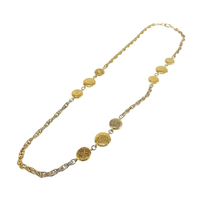 CHANEL シャネル ヴィンテージ マドモアゼル ロゴ ゴールド メタル ネックレス 1-0294729 【中古】