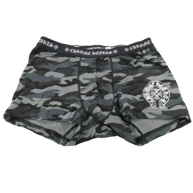 CHROME HEARTS クロムハーツ(原本無) ホースシュー CHプラス プリント ボクサーパンツ 迷彩柄 グレー系 L【新古品】【未使用】【中古】