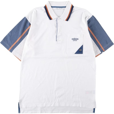 古着 80~90年代 アディダス adidas トレフォイルロゴ 半袖 ポロシャツ メンズL相当 ヴィンテージ/eaa644764