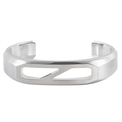 HERMES エルメス Delta デルタ カフ バングル ブレスレット ラージモデル ステンレススチール シルバー【中古】