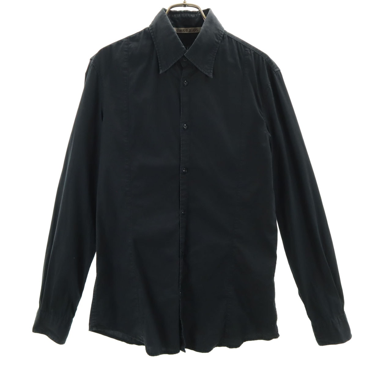 ARMANI JEANS アルマーニジーンズ 長袖 スリム シャツ S ブラック