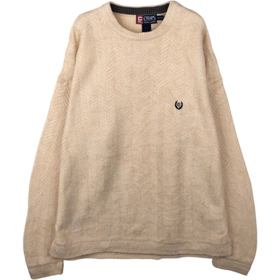 古着 ラルフローレン Ralph Lauren CHAPS チャップス ヘリンボーン コットンニットセーター メンズXL相当/eaa637137