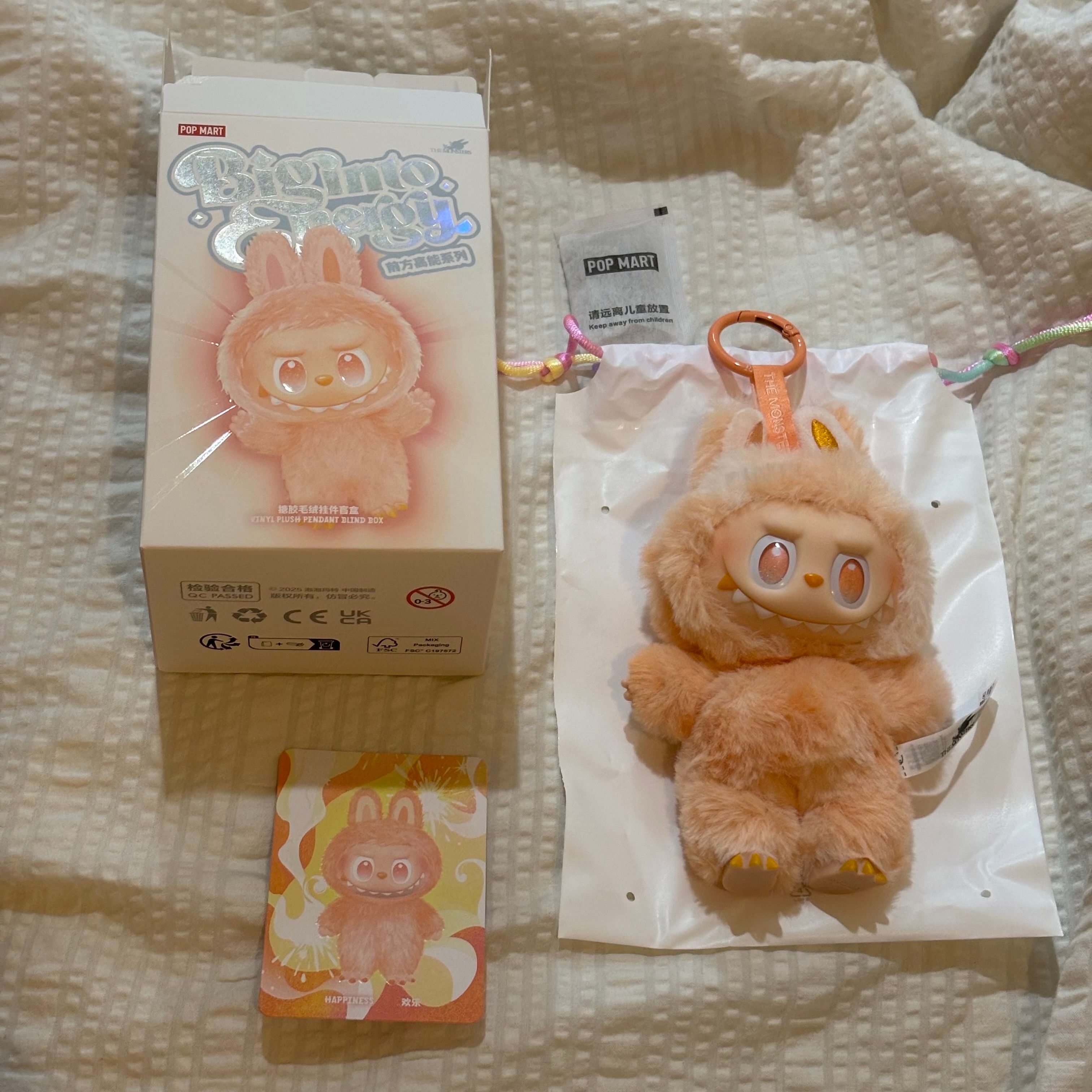 POP MART THE MONSTERS (LABUBU) Big into Energy Series Plush Pendant HAPPINESS