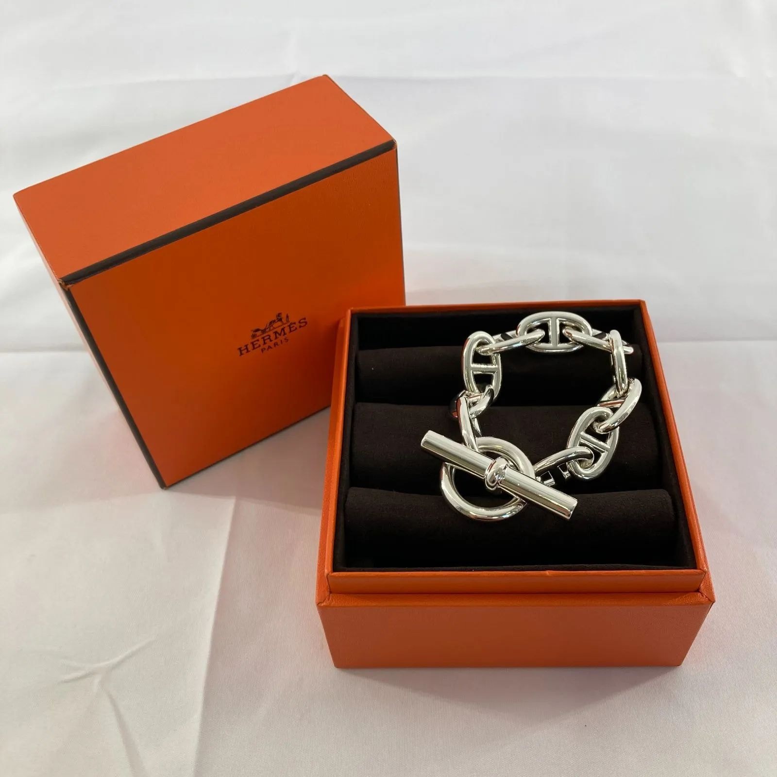 HERMES(エルメス) シェーヌダンクル TGM 10コマ ブレスレット Ag925 97.7g シルバー