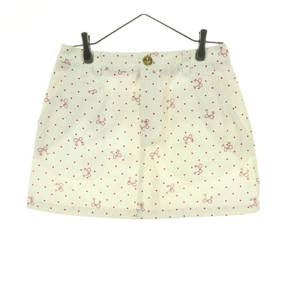 Samantha Thavasa サマンサタバサ 総柄 リボン柄 ミニ丈 スカート 38 ホワイト