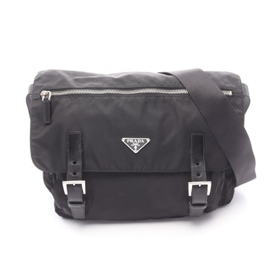 プラダ PRADA VELA SPORT ショルダーバッグ バッグ ナイロン サフィアーノレザー レディース ブラック系 BT6671 【中古】