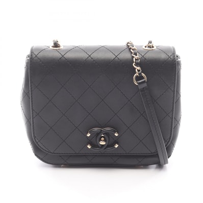 シャネル CHANEL ミニマトラッセ ショルダーバッグ バッグ レザー レディース ブラック系 AS0532 【中古】