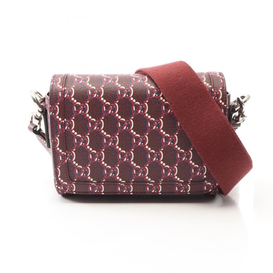 グッチ GUCCI GGシャドウ ショルダーバッグ バッグ PVCコーティングキャンバス レディース ボルドー系 802029 【中古】
