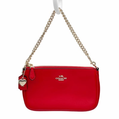 COACH コーチ リストレット19 ハートチャーム ハンドバッグ
ミニハンドバッグ アクセサリーポーチ セレーナ 24055 レザー ミックスドレザー レッド レディース
【中古】