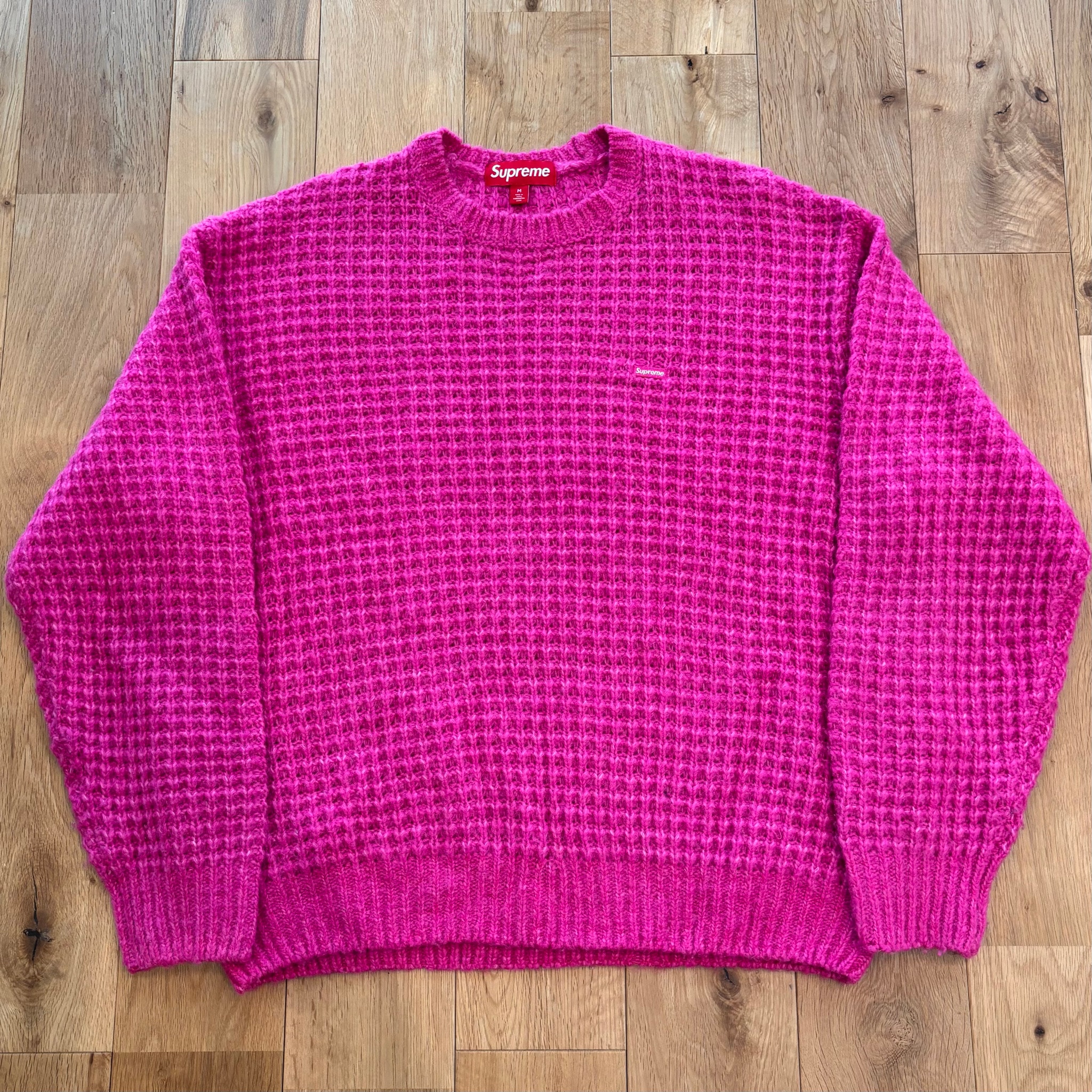 Supreme Small Box Waffle Sweater "Pink"