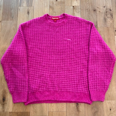 Supreme Small Box Waffle Sweater "Pink"