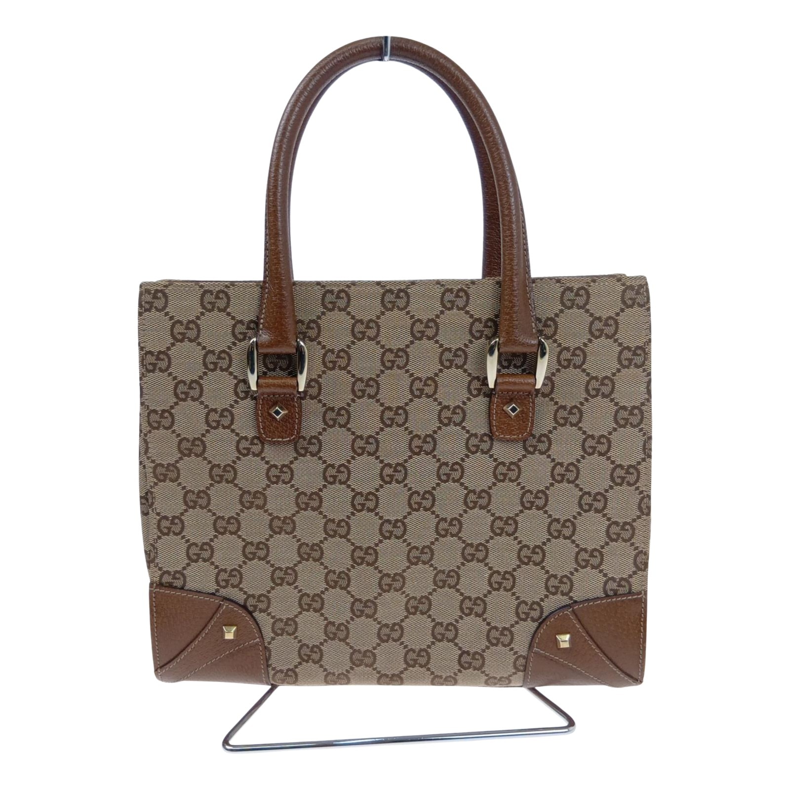 GUCCI グッチ ハンドバッグ GGキャンバス×レザー 120895 ベージュ