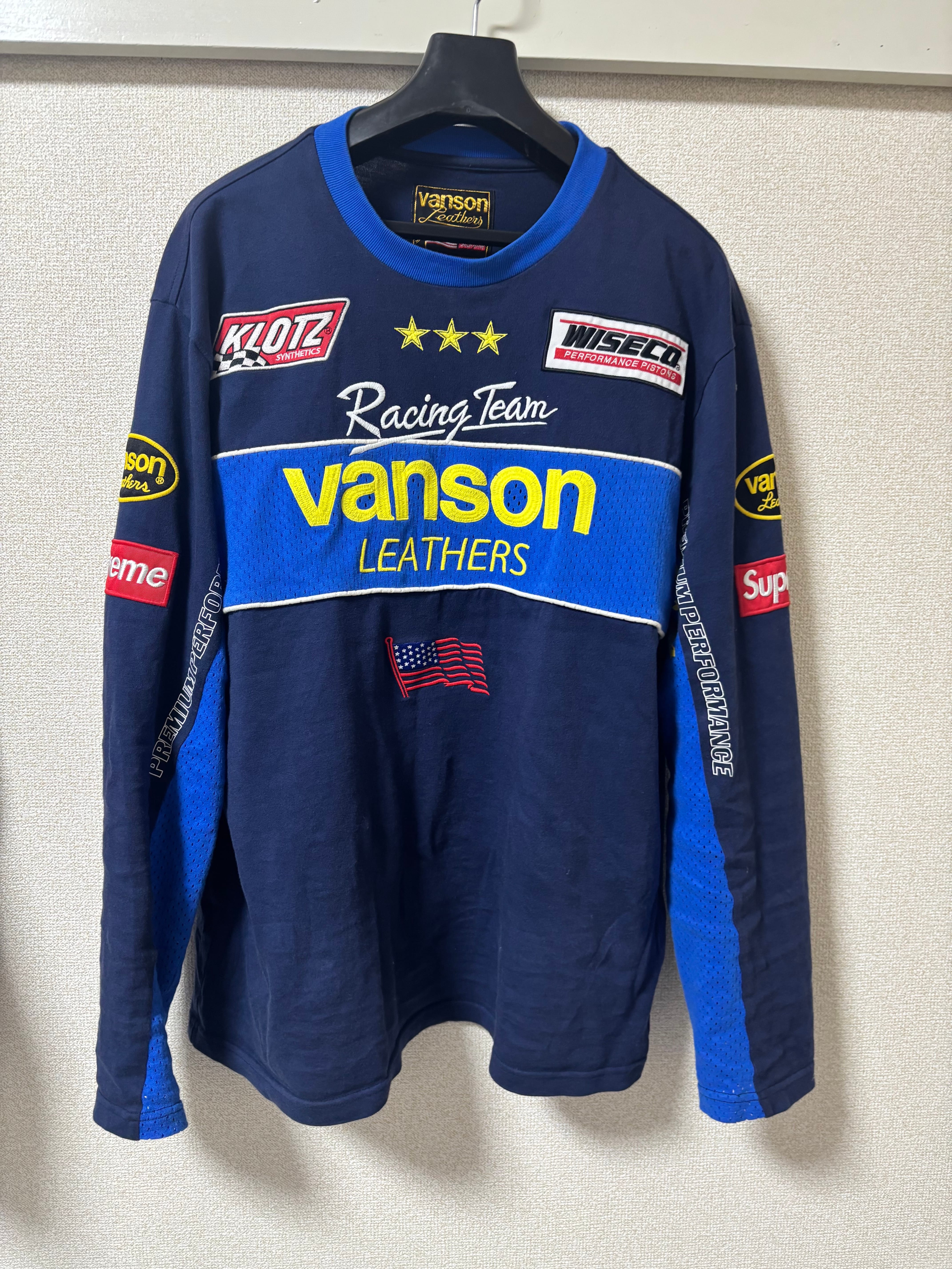 Supreme x Vanson Leathers L/S Top "Navy"