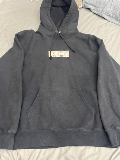 Supreme / Burberry Box Logo Hooded Sweatshirt "Black"