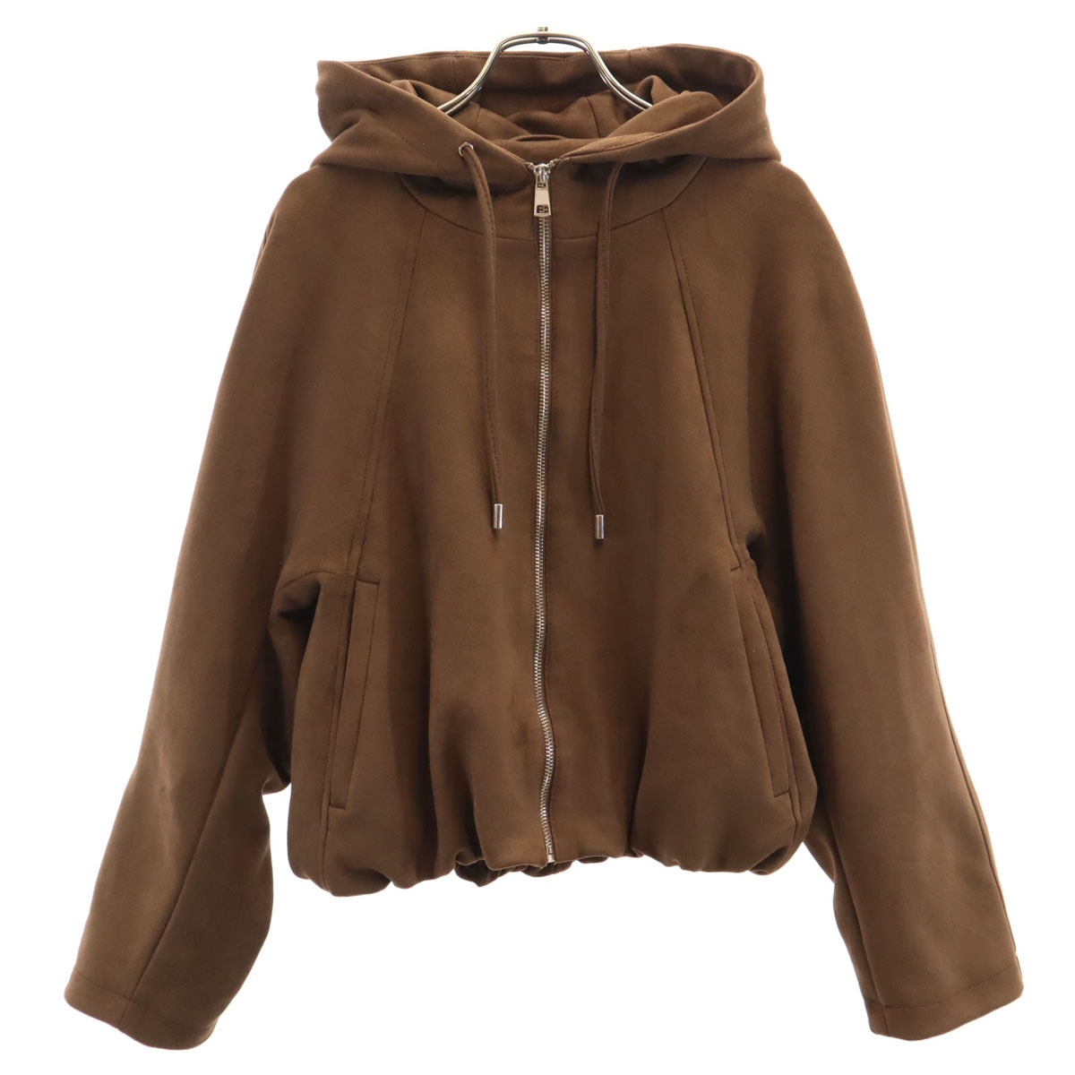 美品 ZARA ザラ 長袖 フェイクスエード ジップパーカー M ブラウン系