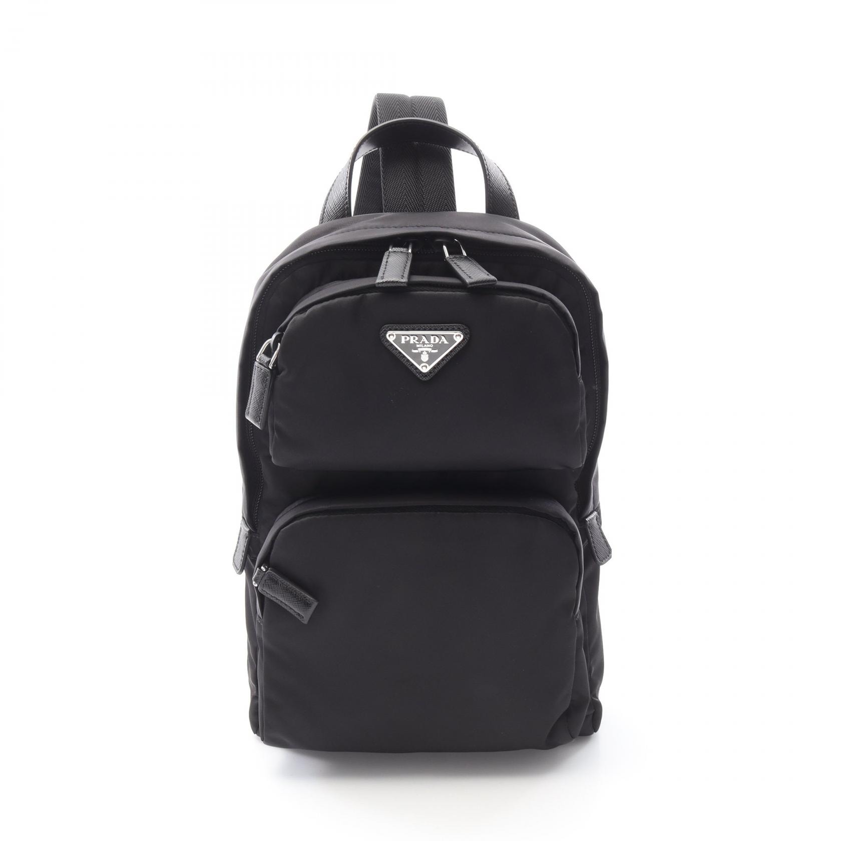 プラダ PRADA Re-Nylon ウエストバッグ ボディバッグ バッグ ナイロン サフィアーノレザー メンズ ブラック系 2VZ1052DMGF0002 【新品】