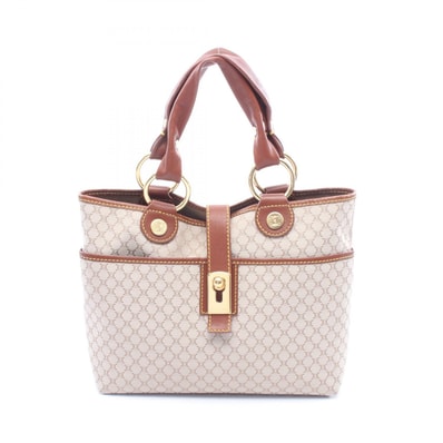 セリーヌ CELINE マカダム ハンドバッグ バッグ キャンバス レザー レディース ベージュ系 / ブラウン系 【中古】