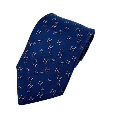 エルメス HERMES ネクタイ H柄 ネイビー