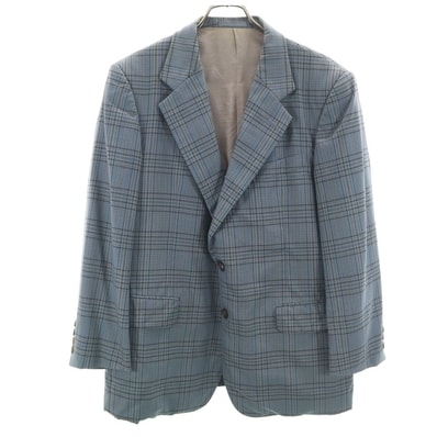 Burberrys バーバリーズ 90s オールド CTK83 チェック柄 テーラードジャケット BE4 ブルー