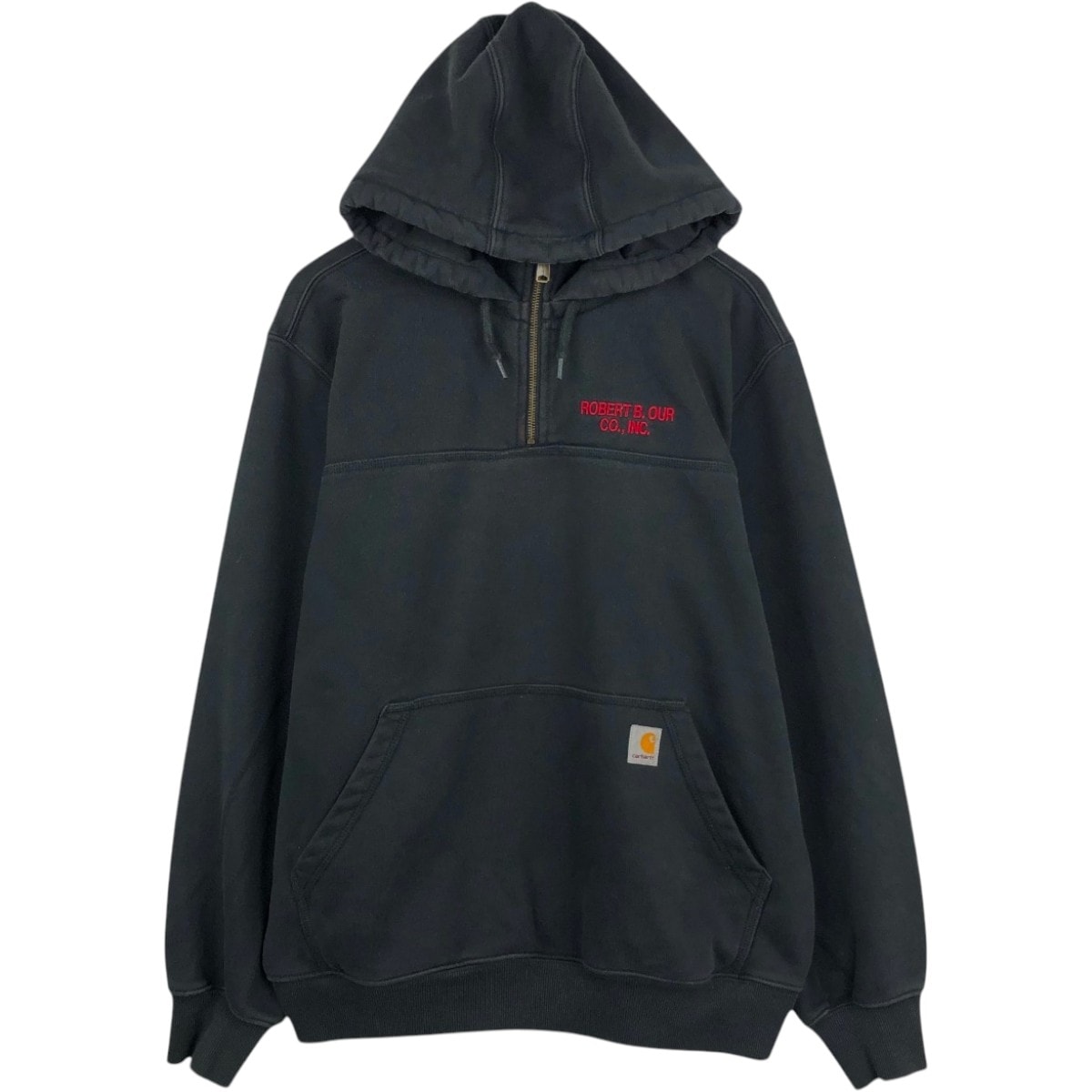 古着 カーハート Carhartt Robert B. Our Co., Inc. ハーフジップ アドバタイジング スウェットプルオーバーパーカー メンズL相当/eaa671683