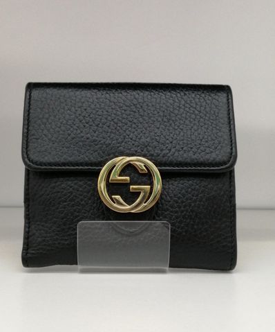 GUCCI Interlocking G W Hook Wallet "Black"