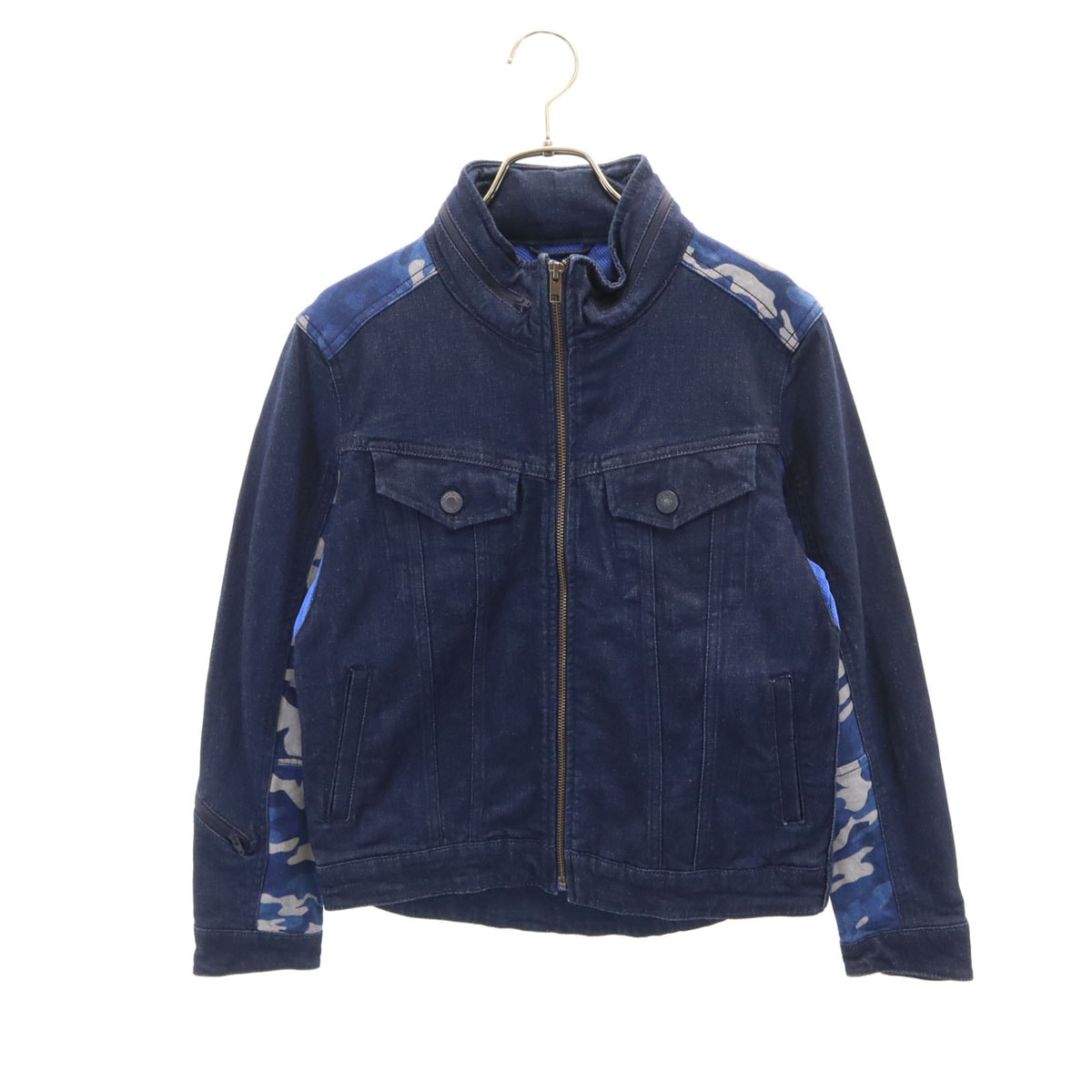 GAP ギャップ カモフラ柄切替 デニムジャケット XL インディゴ ジージャン 迷彩