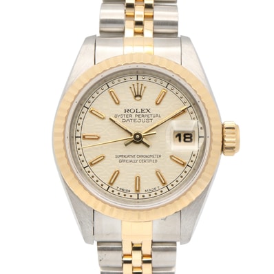 ロレックス ROLEX デイトジャスト T番 腕時計 時計 K18(イエローゴールド) ステンレススチール レディース アイボリー系 コンピューター/バー 69173 【中古】