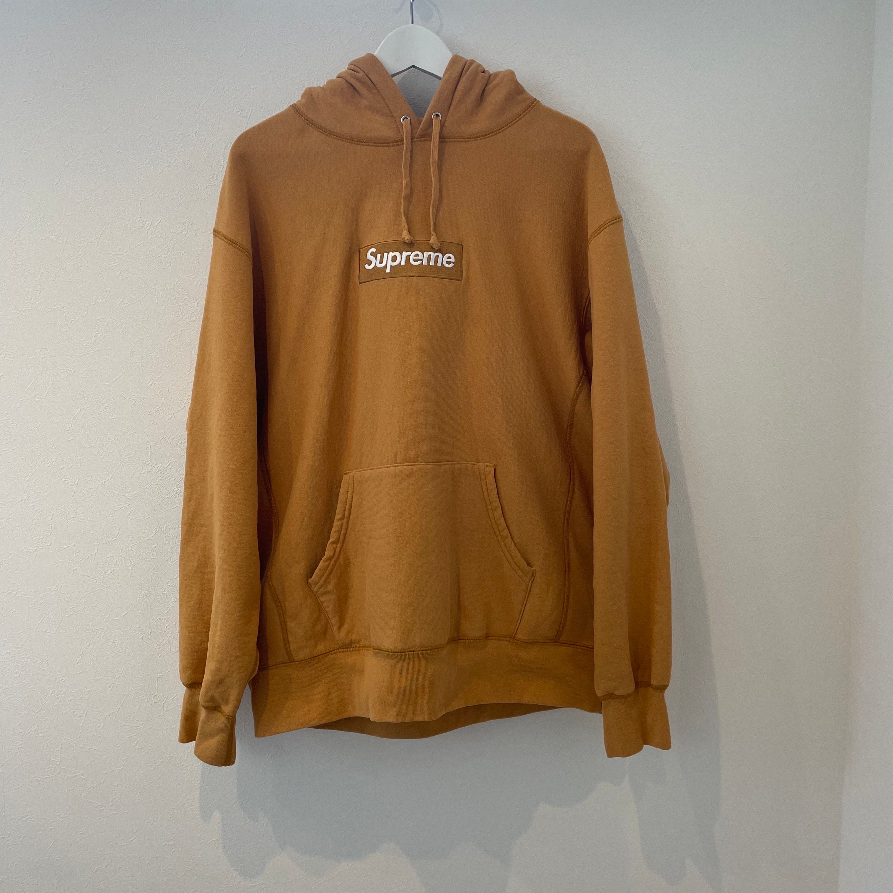 Supreme Box Logo Hooded Sweatshirt "Light Mustard" (21FW)