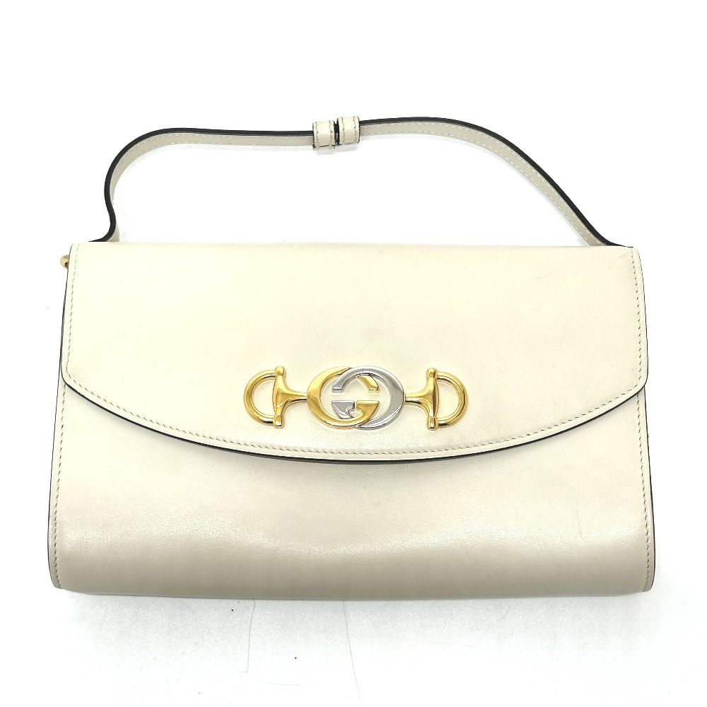 グッチ GUCCI ズゥミ カバン 572375 チェーン ショルダーバッグ レザー オフホワイト