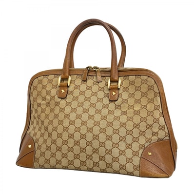 【6dc2906-k】グッチ トートバッグ GGキャンバス 131024 キャンバス ブラウン ゴールド金具【中古】レディース