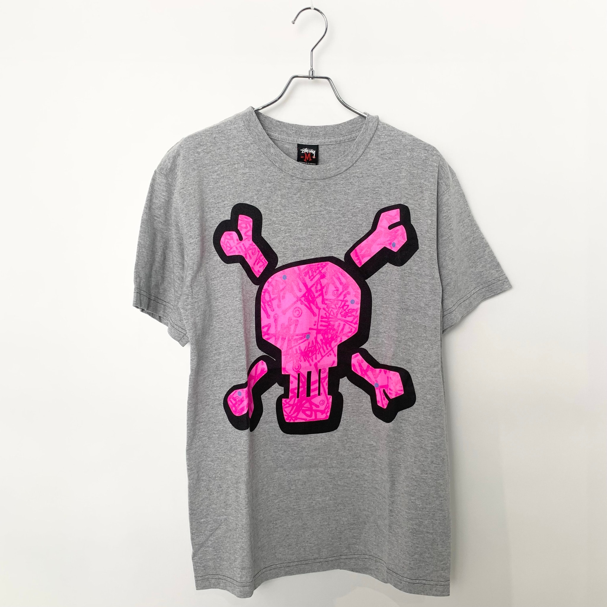 STUSSY SKULL PRINT TEE Grey