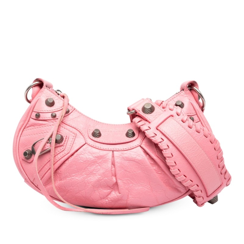 バレンシアガ ル カゴールXS 斜め掛け ショルダーバッグ 671309 ピンク レザー レディース BALENCIAGA 中古