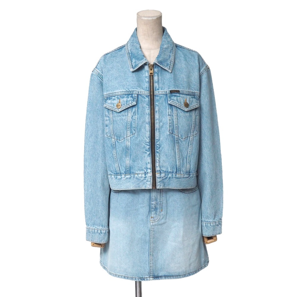 ■未使用品■2024年製■COACH コーチ セットアップ サイズM/27 デニム クロップ ジャケット ミニスカート 20260407/RA8879