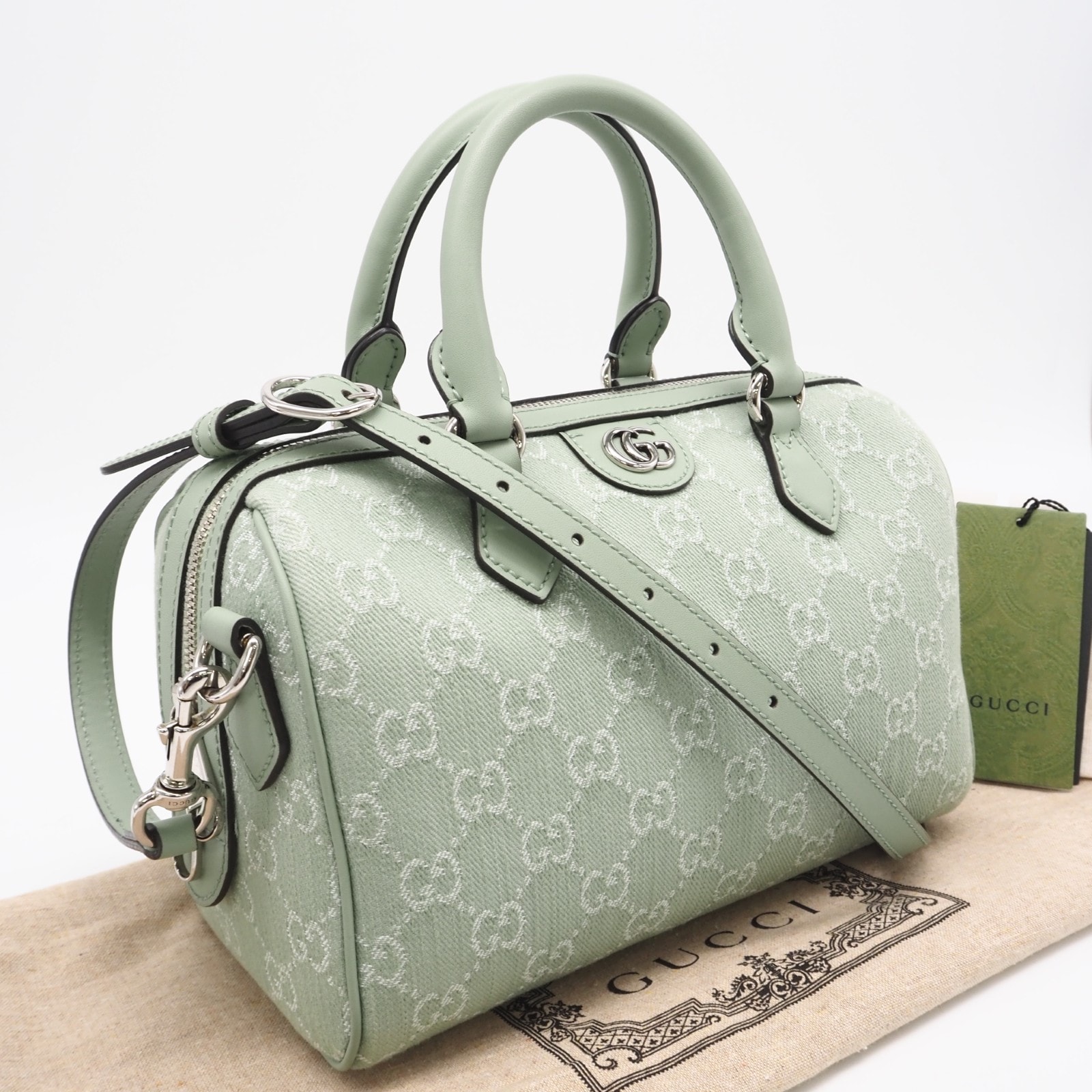 未使用 GUCCI グッチ オフィディア GG キャンバス スモール ボストンバッグ 772061 2wayハンドバッグ グリーン キャンバス レディース