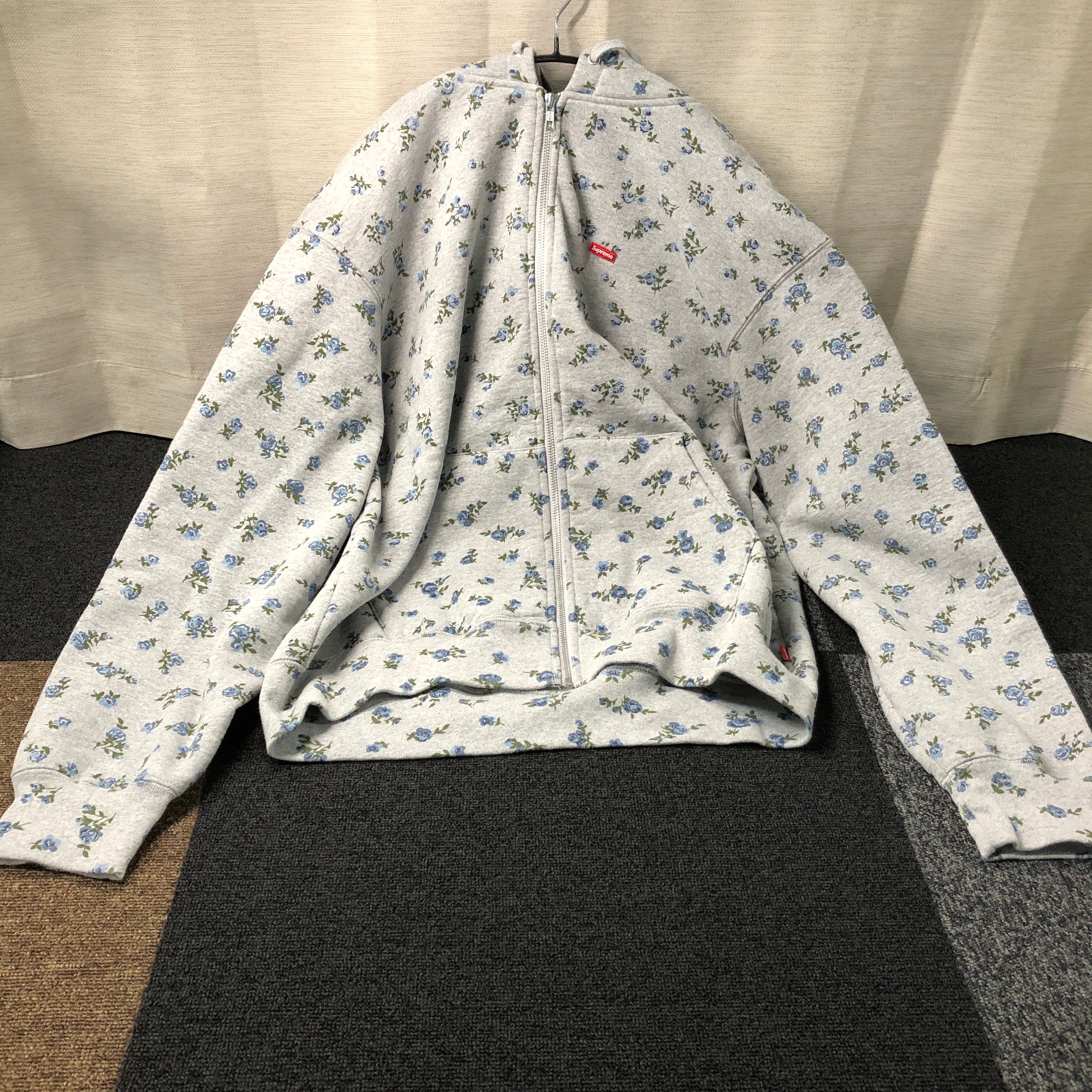 Supreme Small Box Zip Up Hooded Sweatshirt "Flowers"