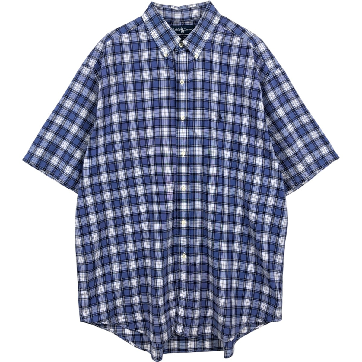 古着 ラルフローレン Ralph Lauren BLAKE 半袖 ボタンダウン チェックシャツ メンズXL相当/eaa648884