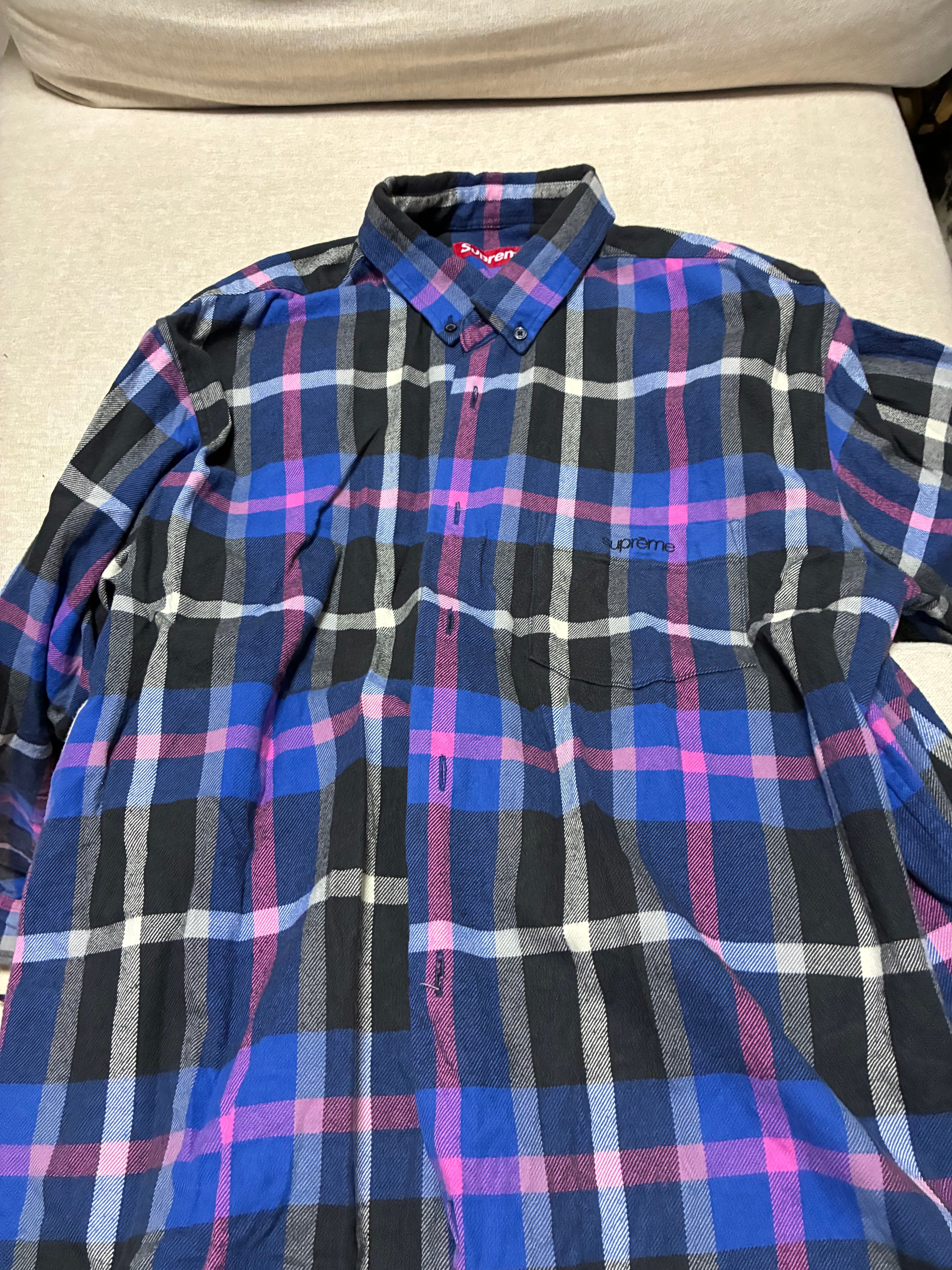 Supreme Plaid Flannel Shirt "Blue" (23FW)