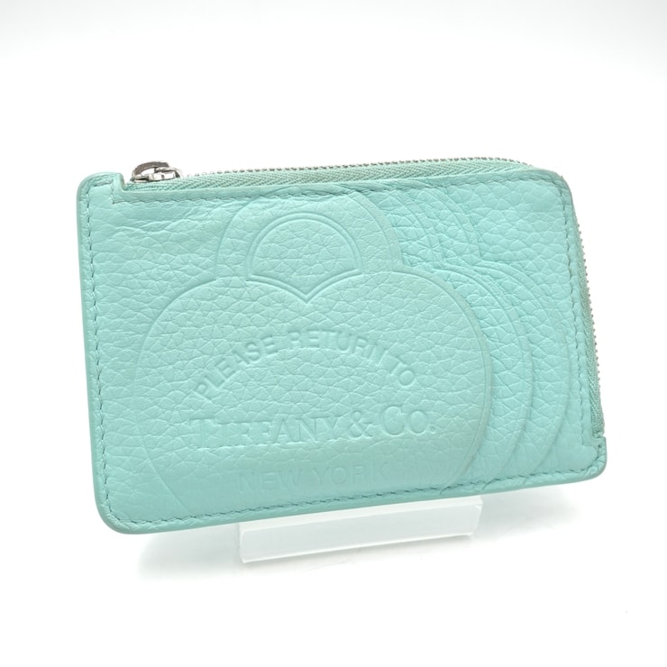 TIFFANY & Co.(ティファニー)リターン トゥ ティファニー カードケース コインケース フラグメントケース ティファニーブルー レザー レディース【中古】