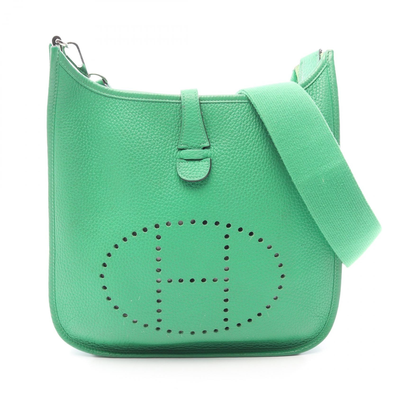 エルメス HERMES エヴリン 3 トロワ PM ショルダーバッグ バッグ レザー トリヨンクレマンス トリヨンクレマンス バンブー □R刻印(2014年製造) レディース グリーン系 【中古】
