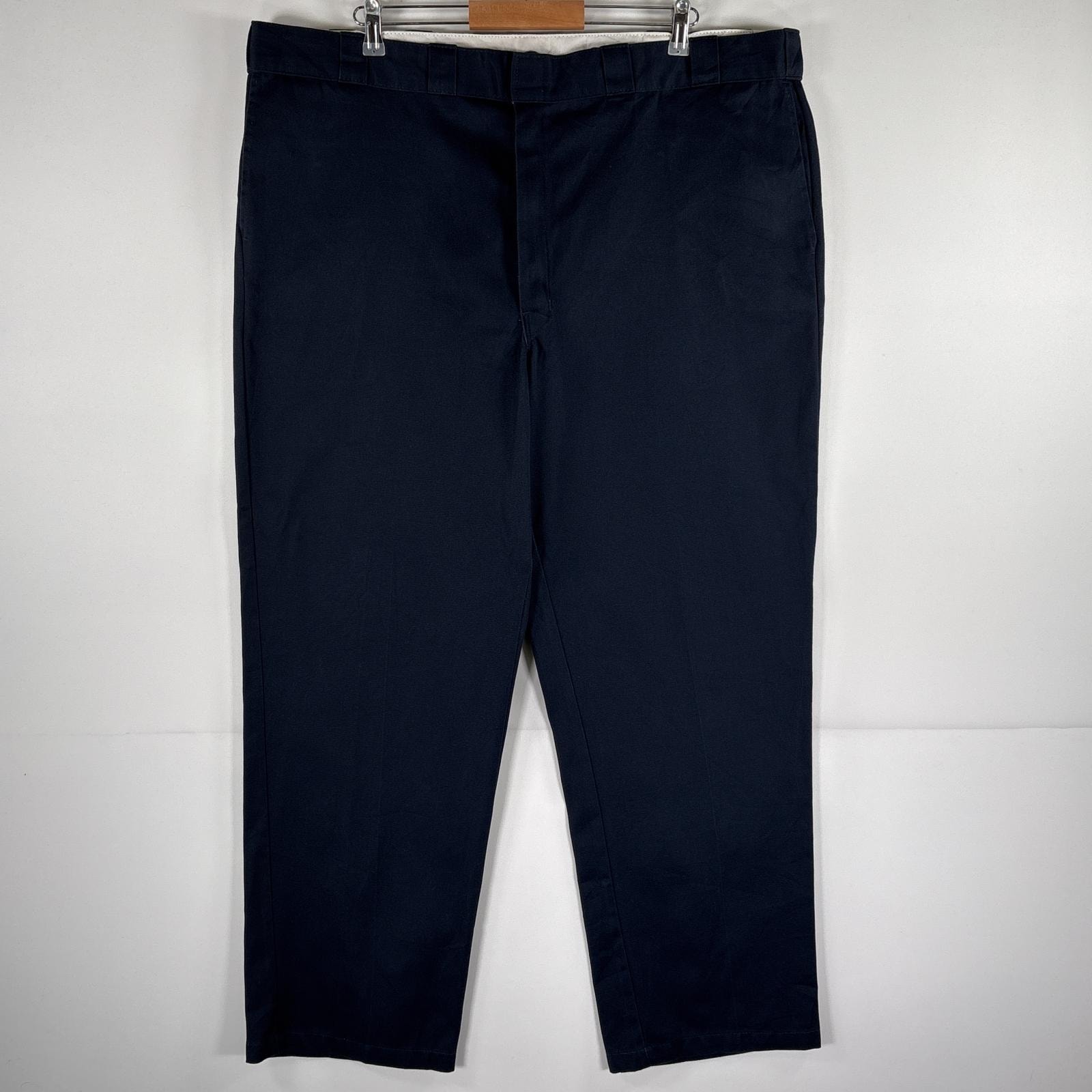 古着 ディッキーズ Dickies ワークパンツ 874 チノパン 大きいサイズ オリジナルフィット ワンポイントロゴ w46 L32  ネイビー メンズ