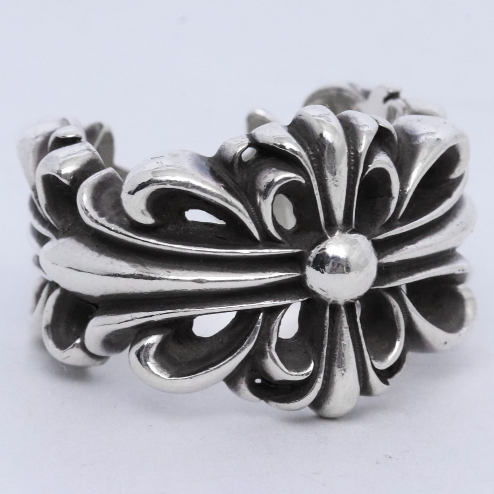 Chrome Hearts Double Floral Cross Ring "Silver"