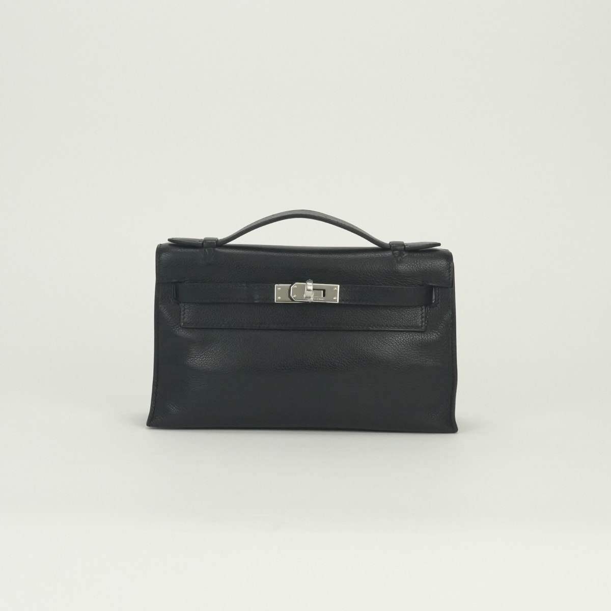 エルメス HERMES ポシェットケリー ポシェット ケリー バッグ クラッチバッグ セカンドバッグ エバーグレイン ノワール Noir ブラック Black 黒 シルバー金具 エヴァーグレイン 外縫い ミニバッグ