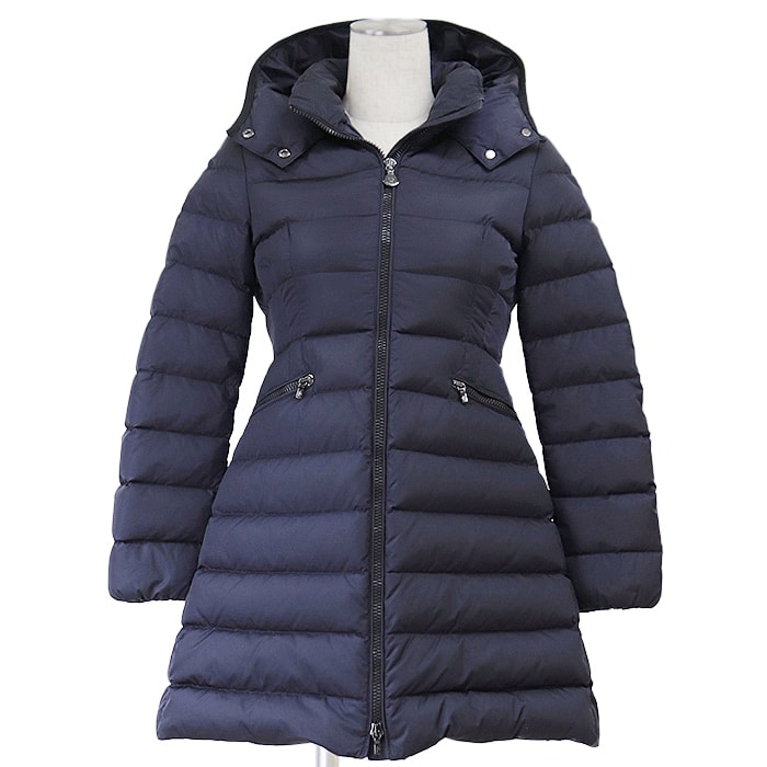 【極美品】MONCLER モンクレール ダウンジャケット 2019年製 CHARPAL シャーパル シグネチャー ロゴ ワッペン Aライン デタッチャブル 2WAY フード取り外し可 アウター キッズ サイズ 10anni ネイビー 紺 ルーマニア製