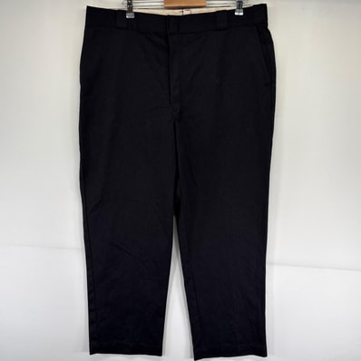 古着 ディッキーズ Dickies USA製 パンツ ワーク チノパン ワンポイントロゴ 大きいサイズ W42 L30 ブラック系 メンズ