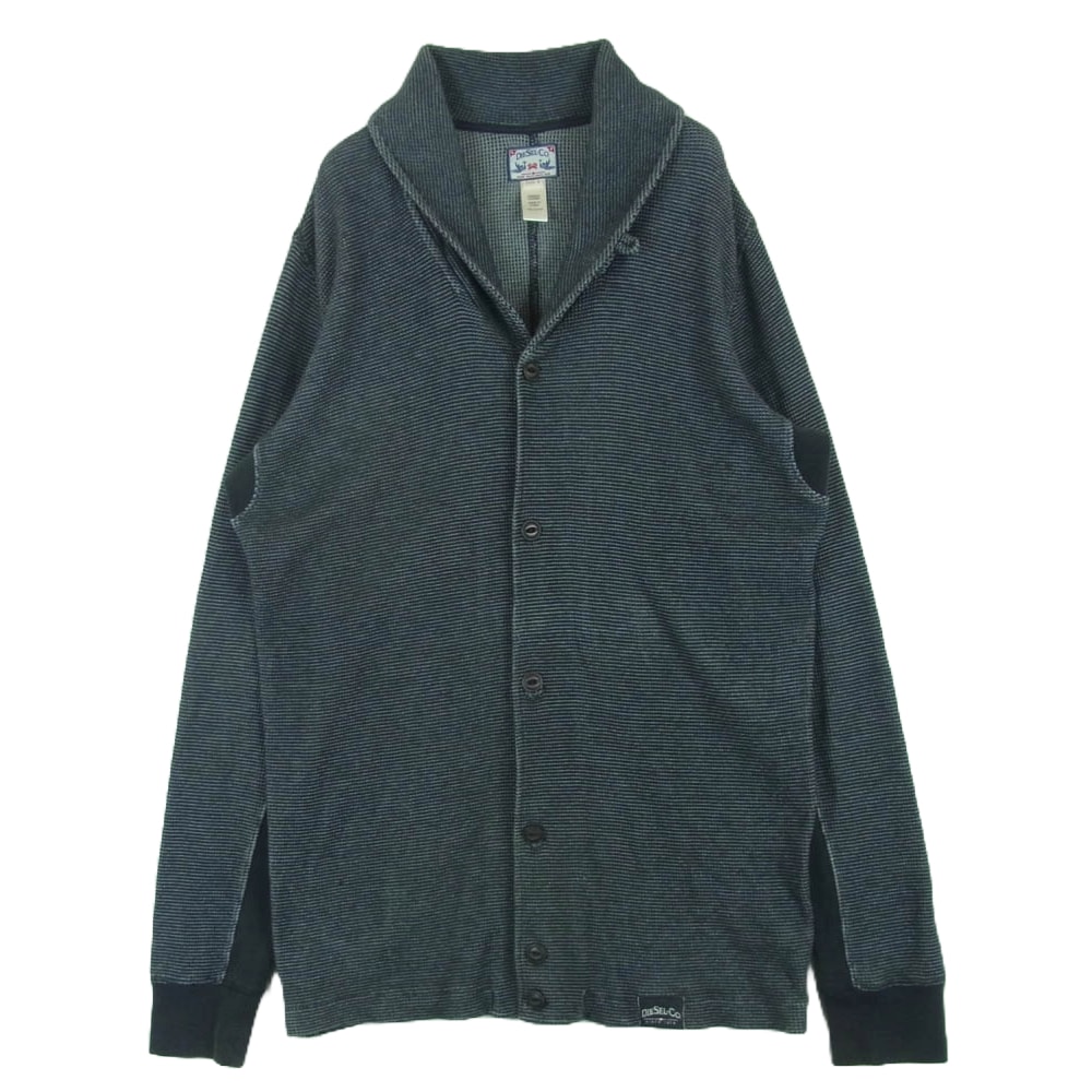 DIESEL ディーゼル カーディガン ショールカラー コットン カーディガン 中国製 グレー系 L【中古】