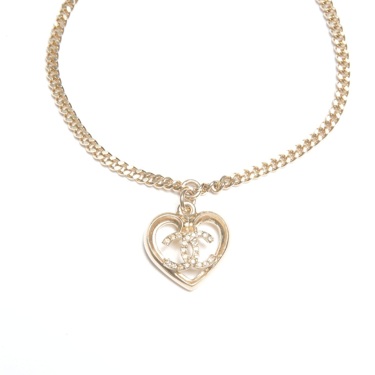 シャネル CHANEL 23C 2023 ココマーク ハート ラインストーン ブレスレット【中古】