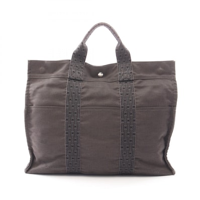 エルメス HERMES エールラインMM トートバッグ バッグ キャンバス ナイロンキャンバス メンズ レディース グレー系 【中古】