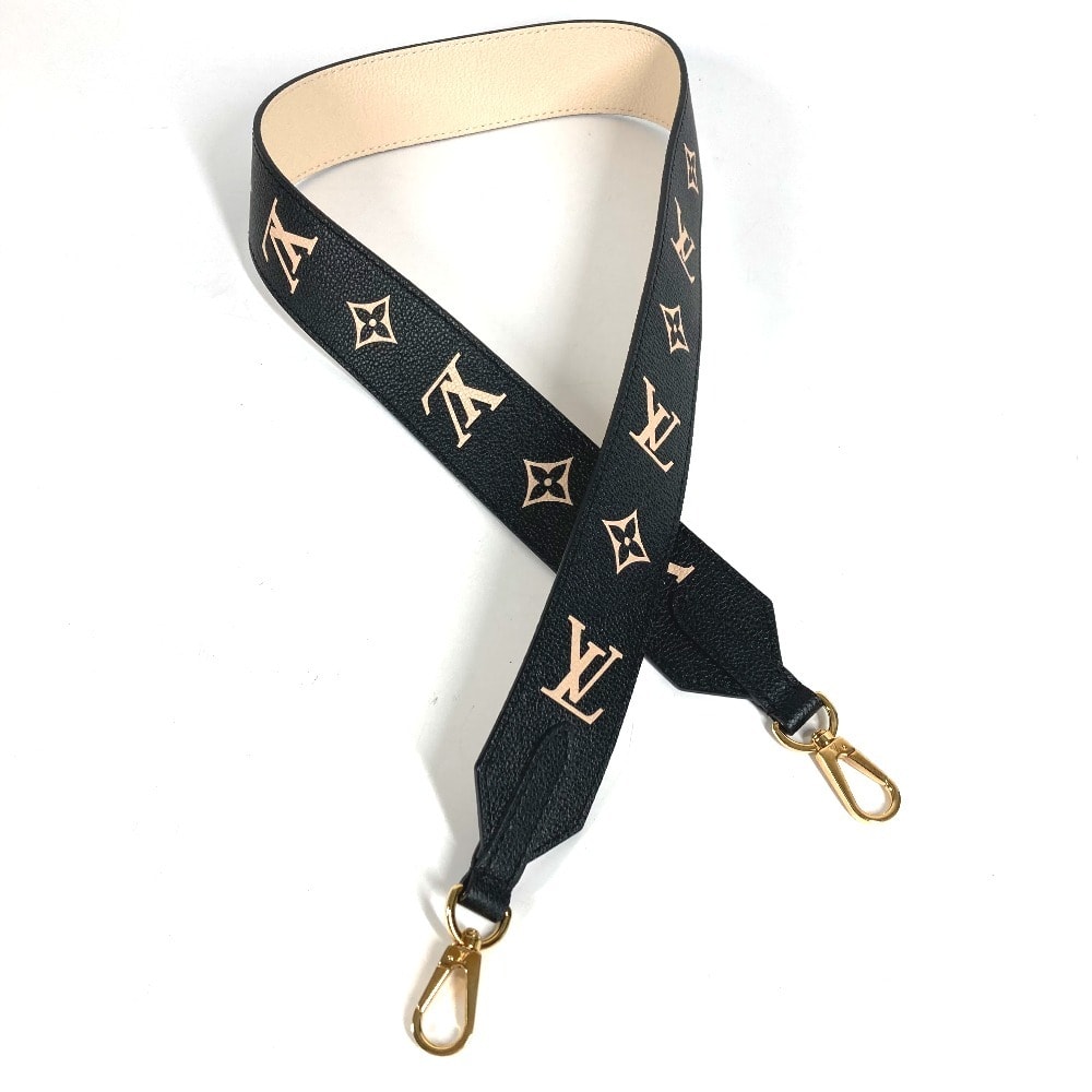 ルイヴィトン LOUIS VUITTON ロゴ J02520 バイカラー モノグラム バッグアクセサリー ショルダーストラップ レザー ブラック 新品同様