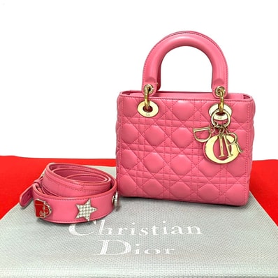 Christian Dior ディオール マイ レディディオール ラムスキン ショルダーバッグ ピンク
35711