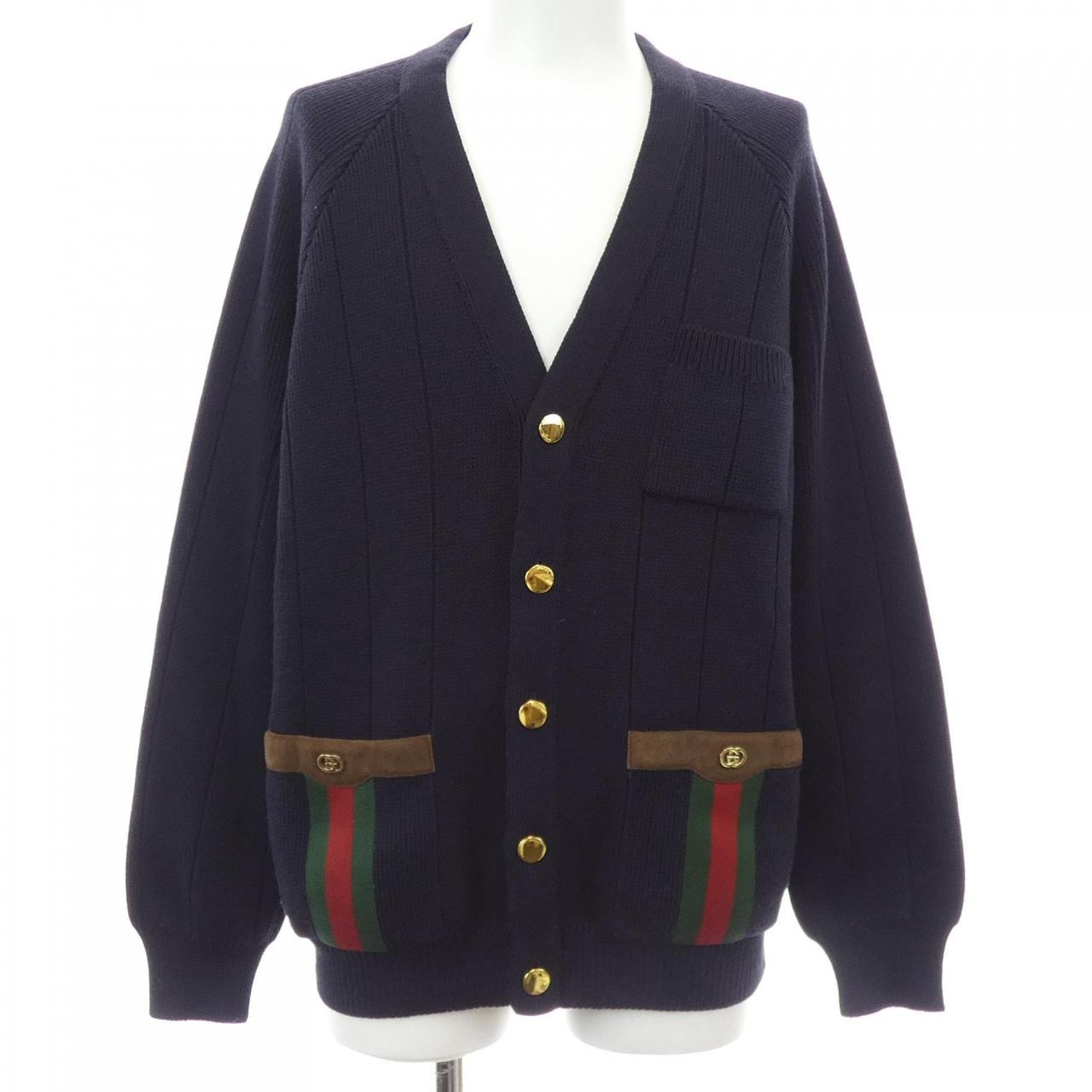 グッチ GUCCI ウェブ付きウールブレンドニットカーディガン 626349 XKBFJ カーディガン